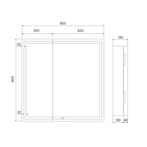 Зеркало-шкаф IDDIS Zodiac ZOD8000i99 c подсветкой 80 см