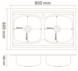 Кухонная мойка РМС MG6-8060-2 нержавеющая сталь