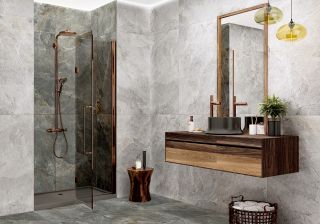 Керамогранит Delacora Стонкрит медный / Stoncrete Copper D30007M матовый карвинг 300х600