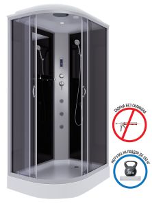 Душевая кабина Niagara NG-3512-14RF с гидромассажем 120x80см серебро/тонированное