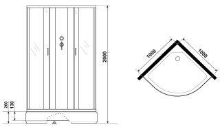 Душевая кабина Niagara NG-6702-14BK 100x100см чёрный/прозрачное