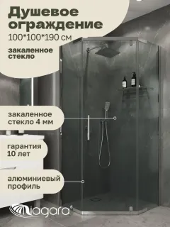 Душевой уголок Niagara Eco NG-1010-14D 100x100 см профиль хром стекло прозрачное