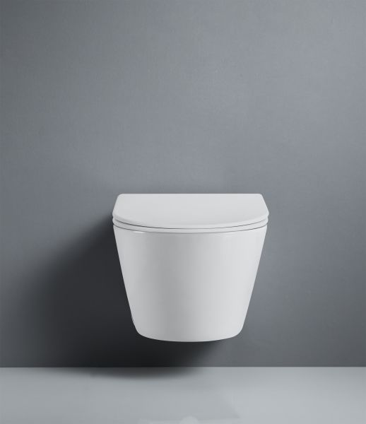 Унитаз подвесной безободковый (торнадо) D&K Rhein.Bach 500*360*350мм, сиденье микролифт, белый (DT1476516)