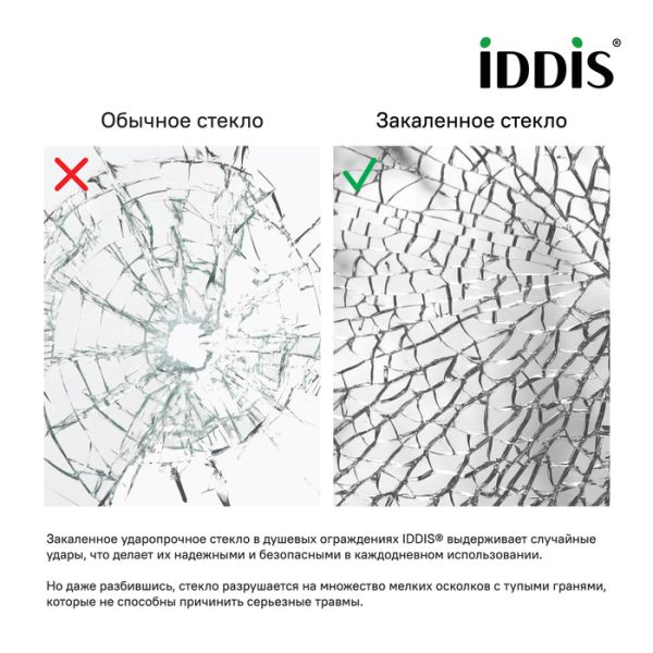 Душевой уголок IDDIS Slide квадратный чёрный матовый SLI6BS0i23