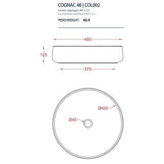 Раковина ArtCeram Cognac COL002 15 00 зеленая 48 см Раковина ArtCeram Cognac COL002 15 00 зеленая 48 см