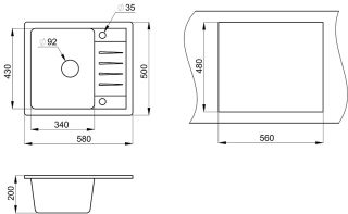 Мойка кухонная Granula Standart 5803, БЕЖЕВЫЙ Мойка кухонная Granula Standart 5803, БЕЖЕВЫЙ