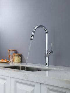 Смеситель для кухни AQUAme Cucina AQM9905CR с выдвижным изливом хром