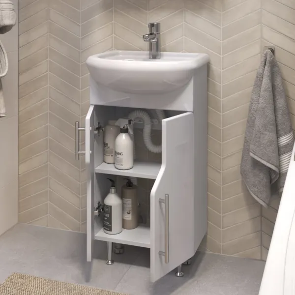 Тумба под раковину напольная Vigo Turin 223 45 см поставляется в разобранном виде белый