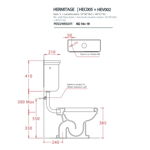Унитаз Artceram HERMITAGE HEV002 01 00 белый