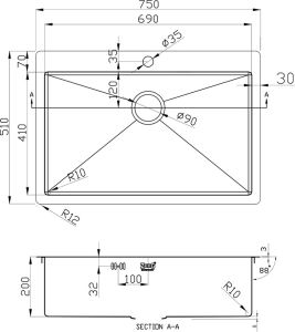 Мойка кухонная Zorg Inox R R 7551
