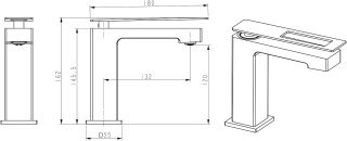 Смеситель для раковины Boheme Q 141-BCR.2 чёрный/хром Смеситель для раковины Boheme Q 141-BCR.2 чёрный/хром