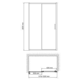 Душевая дверь WasserKRAFT Tauber 64S05 120 см профиль никель стекло прозрачное