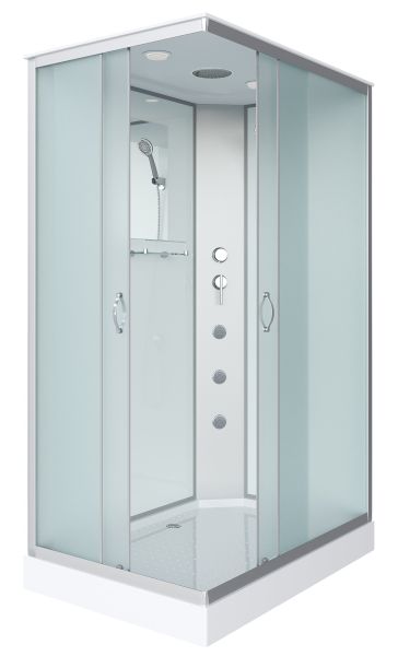 Душевая кабина Niagara NG-43085-14QG с гидромассажем 100x80см серебро/матовое