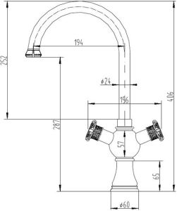 Смеситель для кухни ZORG Antic A 2004K-BR