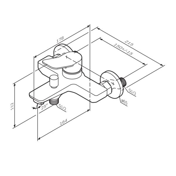 Смеситель для ванны AM.PM  X-Joy F85A10044 розовое золото