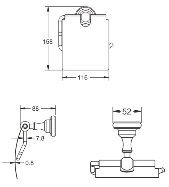 Держатель для туалетной бумаги Rose RG1105Q бронза