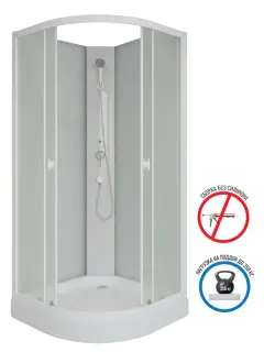 Душевая кабина Niagara Promo P80/13/MT/BK 80x80 см без крыши профиль белый стекло матовое
