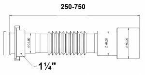 Гофра Bettoserb 125381 для раковины/мойки 1 1/4" - 40/50мм