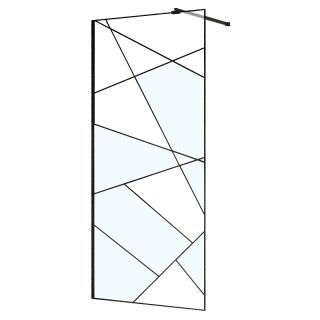 Душевая перегородка Azario Walk-in AZ-271-100-MB-CGP 100 см профиль чёрный матовый стекло с узором
