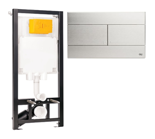 Инсталляция для унитаза Oli 80 ECO Block mechanic 886914SLO2 панель слива  Slim хром матовый