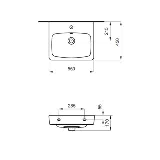Раковина Акватон Нео 55см 1WH302185 Раковина Акватон Нео 55см 1WH302185