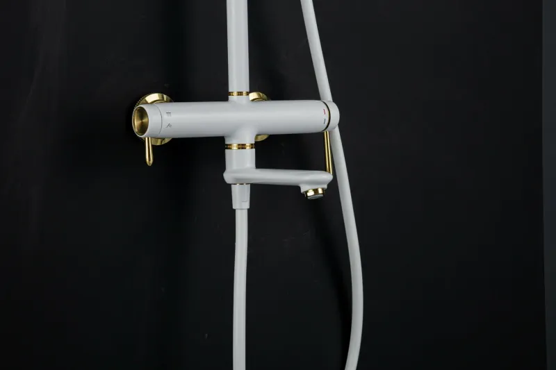 Душевая стойка Gappo G2409-83 белый/золото