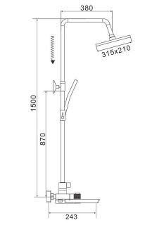 Душевая стойка Rose R1896 с термостатом хром Душевая стойка Rose R1896 с термостатом хром