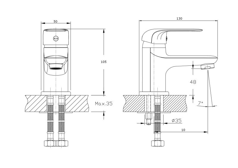 Смеситель для раковины RUSH Fiji (FI1835-11)