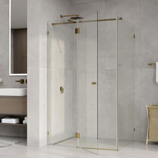 Душевой уголок WasserKRAFT Ems 76H05-TG 120x90 см профиль золото стекло прозрачное