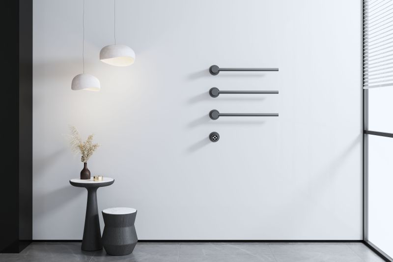 Полотенцесушитель электрический встраиваемый Wonzon & Woghand Hamburg WW-AL313-GM 46x57 см с внутренней частью тёмный графит