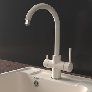 Смеситель для кухни GranFest GF-Z-5422 белый с подключением фильтра