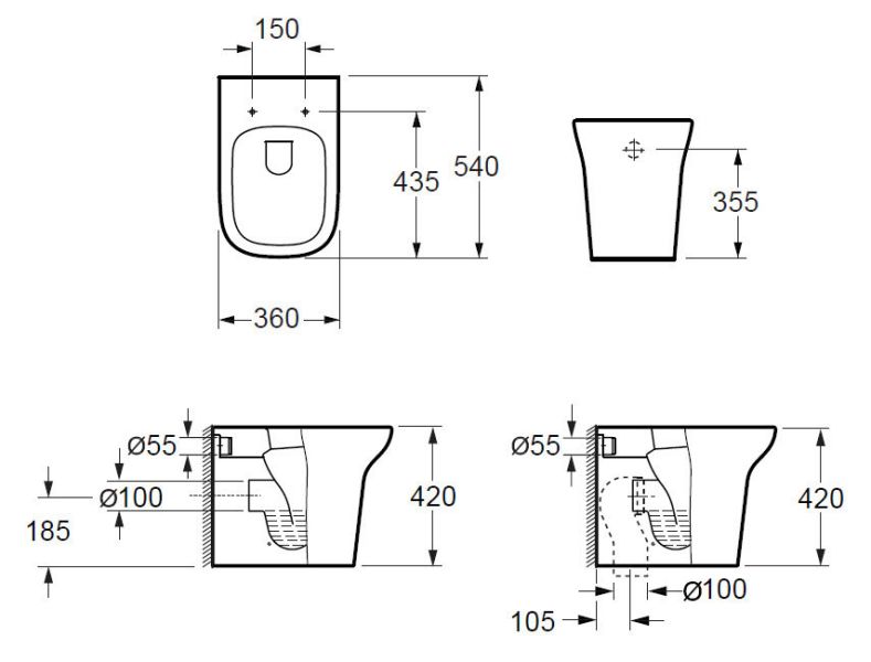 Унитаз Grossman Classic GR-PR3012 приставной