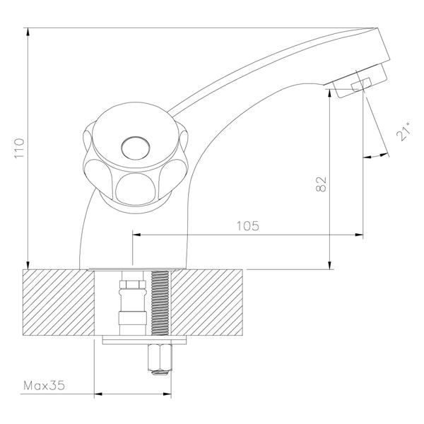 Смеситель для раковины Decoroom хром DR45011R
