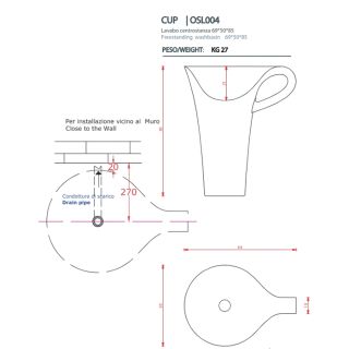 Раковина ArtCeram CUP OSL004 01 00 белая 50 см Раковина ArtCeram CUP OSL004 01 00 белая 50 см