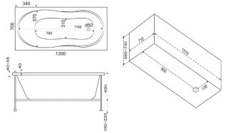 Акриловая ванна Bas Лима Standart 130x70 Акриловая ванна Bas Лима Standart 130x70