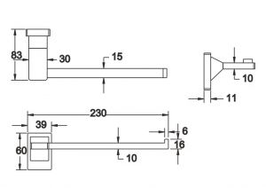 Полотенцедержатель Rose RG1606H чёрный