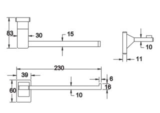 Полотенцедержатель Rose RG1606H чёрный Полотенцедержатель Rose RG1606H чёрный