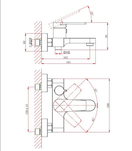 Смеситель для ванны с душем D&K Bayern.F?rth DA1523208 белый
