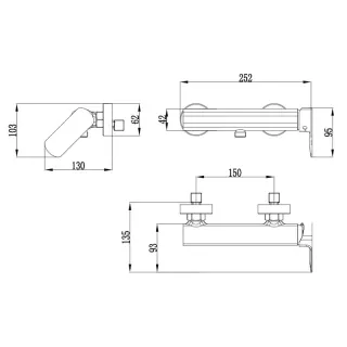 Смеситель для душа AQUAme Monza AQM6313MB чёрный матовый