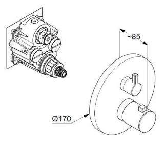 Смеситель для ванны и душа Kludi Nova Fonte Puristic 208305315 с термостатом белый матовый Смеситель для ванны и душа Kludi Nova Fonte Puristic 208305315 с термостатом белый матовый