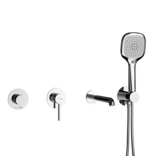 Встраиваемый комплект для ванны с лейкой и изливом WasserKRAFT Muritz 9851.98DVR2.444.010.065.443 хром