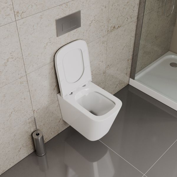 Унитаз подвесной D&K Quadro DT1516016 безободковый белый
