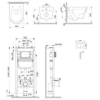 Комплект Am.Pm X-Joy IS130238.851900 инсталляция MasterFit с подвесным унитазом Aquaspin и клавишей