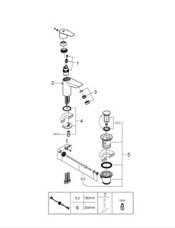 Смеситель для раковины Grohe Start Edge QuickFix 24196001 хром