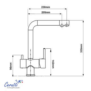 Смеситель для кухни Ceruttispa Лаура B (LAURA B) CT12125 чёрный матовый
