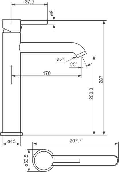 Смеситель для раковины Damixa Scandinavian Pure 360250000 хром