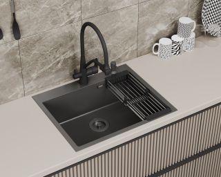 Кухонная мойка D&K DKS605006 60см графит Кухонная мойка D&K DKS605006 60см графит