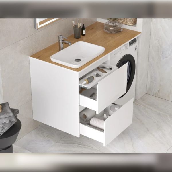 Столешница Velvex Unit 100, белый мрамор