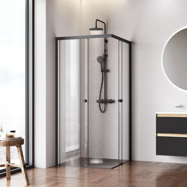Душевой уголок Am.Pm X-joy W94G-403-9090-BТ1К 90x90 см без поддона чёрный матовый