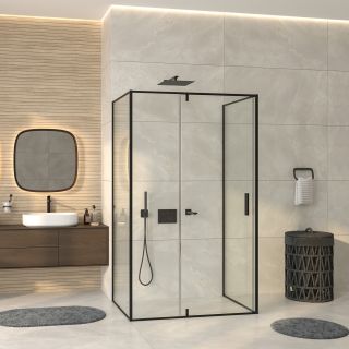Душевой уголок WasserKRAFT Elbe 74P25 120x80 см профиль чёрный матовый стекло прозрачное